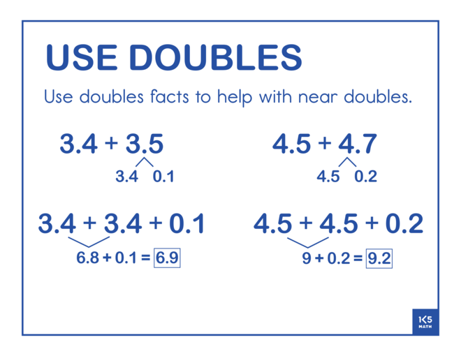 Use Doubles Decimals